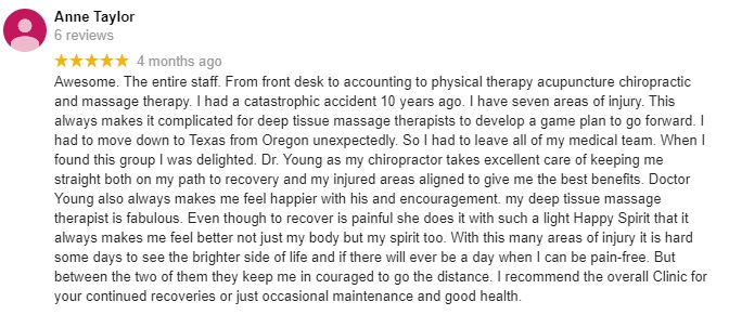 Anthony Massage Patient Testimonial