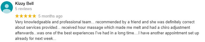 Anthony Massage Patient Testimonial